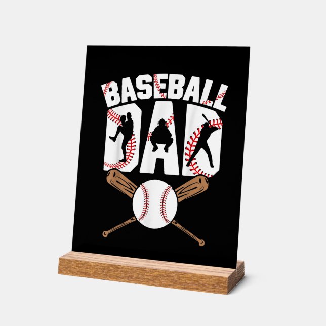 Cooler Baseball Sports Vater Wortart Acrylschild (Winkel)