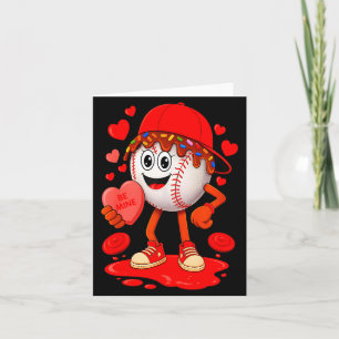 Cooler Baseballspieler zum Valentinstag Hearts Dri Karte