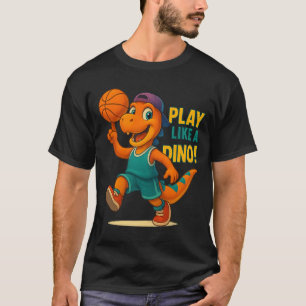Cooler Basketball Dinosaurier Spieler Kulinarische T-Shirt