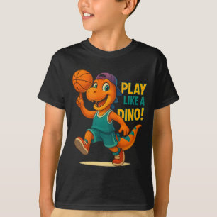 Cooler Basketball Dinosaurier Spieler Kulinarische T-Shirt