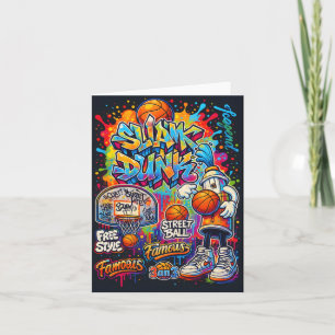 Cooler Basketball Graffiti-Stil Illustration Graph Karte