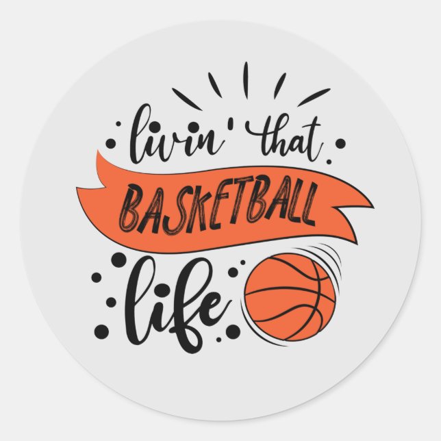 cooler Basketball-Weltkunstsport Runder Aufkleber (Vorderseite)