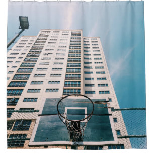Cooler Basketballkorb Duschvorhang