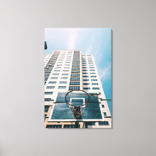 Cooler Basketballkorb Leinwanddruck