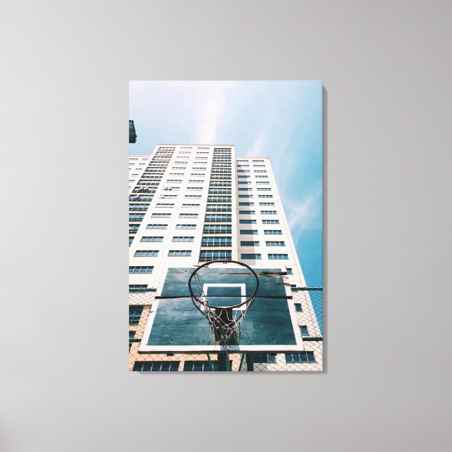 Cooler Basketballkorb Leinwanddruck (Vorderseite)