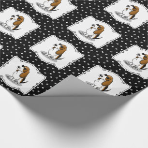 Cooler Basset Hound Hund und Sonnenbrille (Trikolo Geschenkpapier