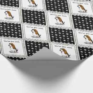 Cooler Basset Hound Hund und Sonnenbrille (Trikolo Geschenkpapier