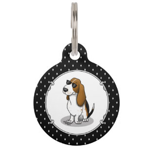 Cooler Basset Hound Hund und Sonnenbrille (Trikolo Haustiermarke