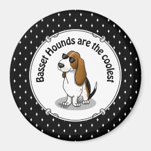 Cooler Basset Hound Hund und Sonnenbrille (Trikolo Magnet