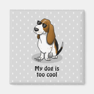 Cooler Basset Hound Hund und Sonnenbrille (Trikolo Magnet