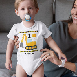 Cooler Baubagger Maßgeschneidert 1. Geburtstag Baby Strampler