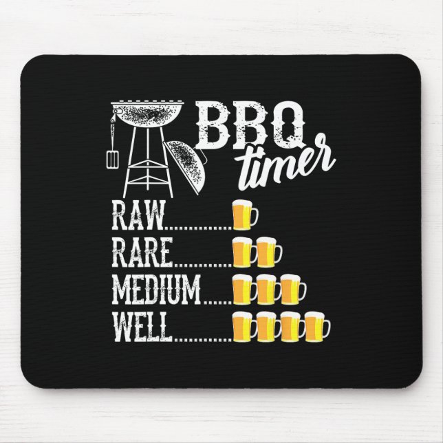 Cooler BBQ-Timer Roh Selten Mittel Gut Lustiger Bi Mousepad (Vorne)