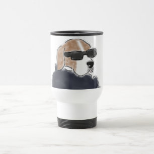 Cooler Beagle-Hund mit Sonnenbrille und Jacke Illu Reisebecher