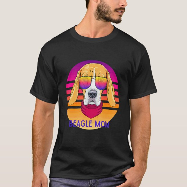 Cooler Beagle Mama Hund Muttertag T-Shirt (Vorderseite)