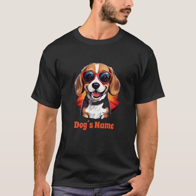 Cooler Beagle mit Sonnenbrille T-Shirt (Vorderseite)