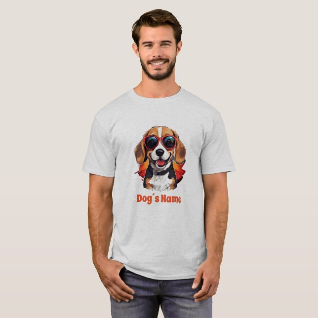 Cooler Beagle mit Sonnenbrille T-Shirt (Vorne ganz)