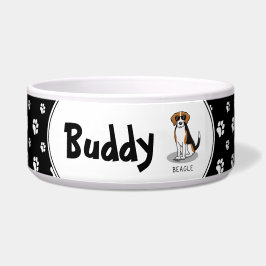 Cooler Beagle mit Sonnenbrille (Tri-Farbe 3) Funny Napf