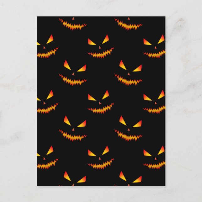 Cooler beängstigender Jack O'Lantern-Gesichtsaussc Postkarte (Vorderseite)