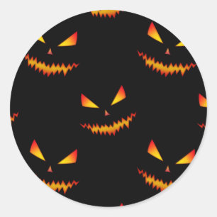 Cooler beängstigender Jack O'Lantern-Gesichtsaussc Runder Aufkleber