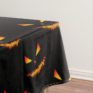 Cooler beängstigender Jack O'Lantern-Gesichtsaussc Tischdecke