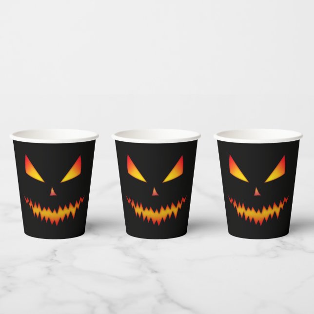 Cooler beängstigender Jack O'Lantern-Gesichtsröte Pappbecher (Multi)
