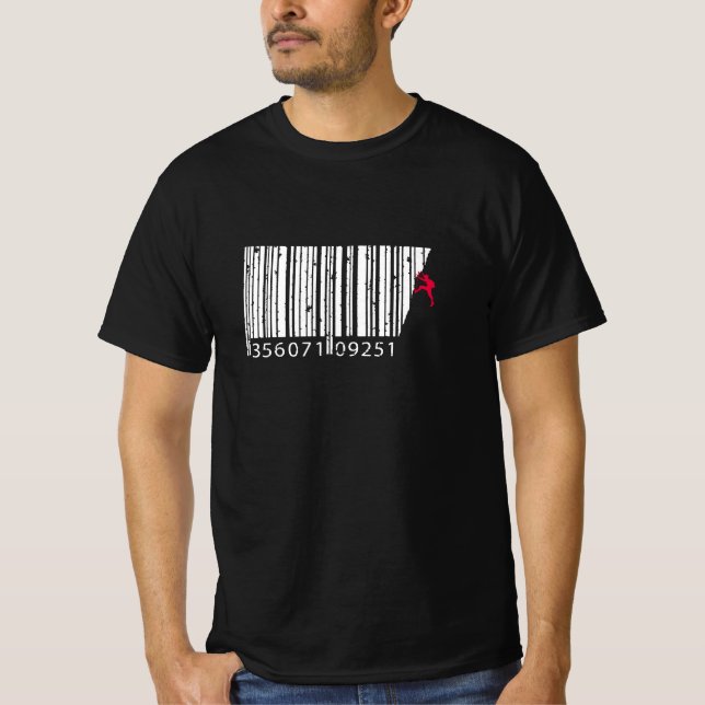 Cooler Bergketten-Barcode T-Shirt (Vorderseite)