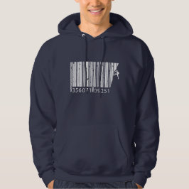 Cooler Bergsteiger Mann farbenfroher Strichcode Hoodie