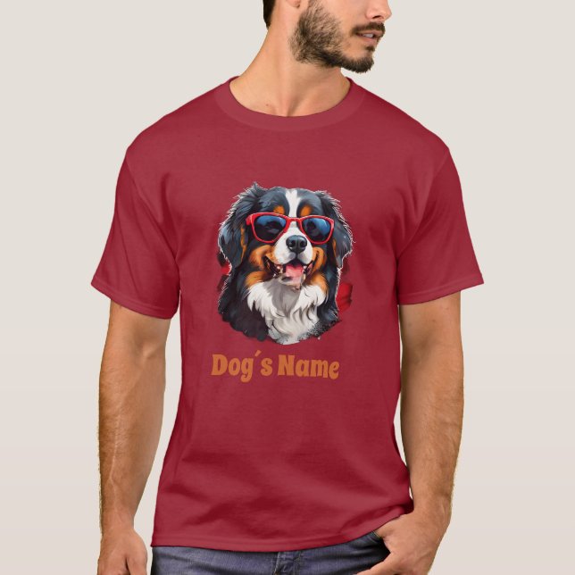 Cooler Berner Hund mit Sonnenbrille T-Shirt (Vorderseite)