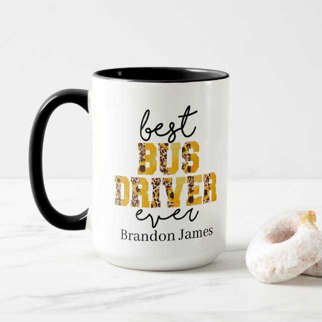cooler bester Busfahrer je Name hinzufügen Tasse (Mit Donut)