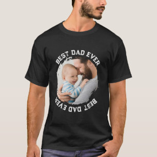 Cooler bester Vater je Brush Rund individuelles Fo T-Shirt