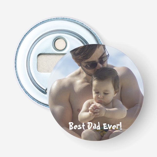 Cooler bester Vater je Foto Flaschenöffner (Vorderseite)