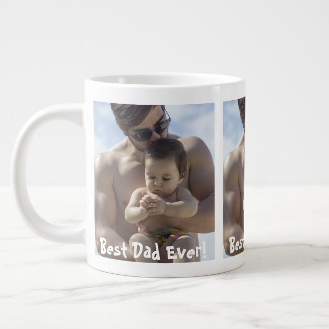 Cooler bester Vater je Vatertag Foto Jumbo-Tasse (Links)