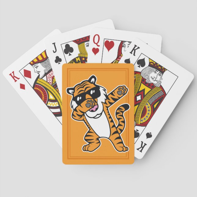 Cooler betupfender Tiger-lustiger große Spielkarten (Rückseite)
