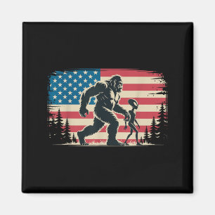 Cooler Bigfoot-Alien Amerikanische Flagge Patrioti Magnet