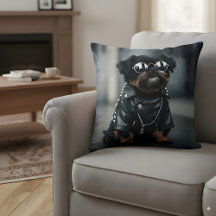 Cooler Bikerhund mit Sonnenbrille Funny Punk Rock