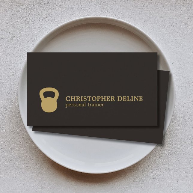 Cooler Black Gold Kettlebell Personal Trainer Visitenkarte (Von Creator hochgeladen)