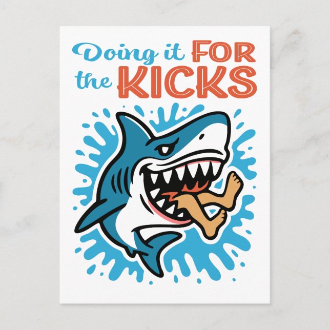 Cooler Blauer Hai für Kicks Postkarte (Vorderseite)