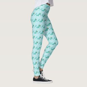 Cooler blauer Narwhal mit Glasmuster Leggings