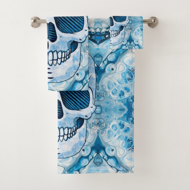 Cooler Blauer Schädel Badhandtuch Set (Insitu)