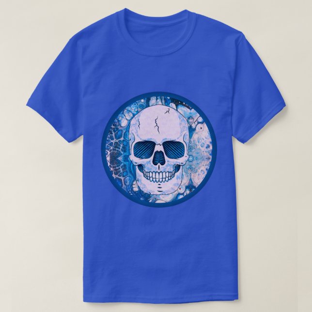 Cooler Blauer Skull T-Shirt (Design vorne)