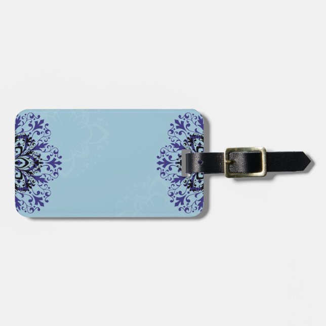 Cooler blauer Vintager Gepäckumbauentwurf Gepäckanhänger (Vorderseite horizontal)