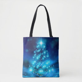 Cooler Blauer Weihnachtsbaum mit glänzenden Lichte Tasche