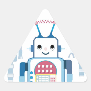 Cooler Blue Robot - Geschenke Dreieckiger Aufkleber