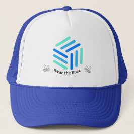 Cooler Blue Trucker Hut mit Honeybee-Inspiriert Lo Truckerkappe