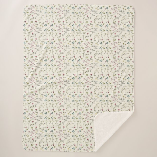 Cooler Blumenfrühling, Hauswärmenspende Sherpadecke (Vorderseite)