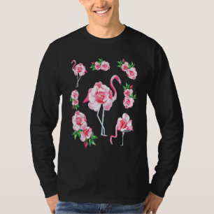 Cooler Blumensommer Pink Flamingo Novelty Graphic  T-Shirt