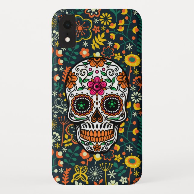 Cooler Blumenzucker Schädel Case-Mate iPhone Hülle (Rückseite)