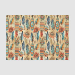 Cooler Boho-Western-Fliesenmuster-Dekodierung Seidenpapier