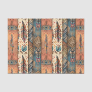 Cooler Boho-Western-Fliesenmuster-Dekodierung Seidenpapier