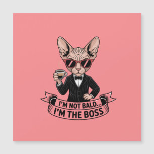 Cooler Boss Sphynx-Katze Kaffee-Kunst Magnetkarte